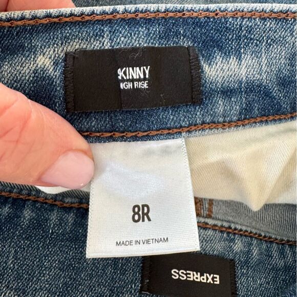 Express Women's High Rise Jeans - Blue - Picture 15 of 16